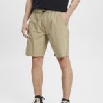 Men Esprit Beige Lightweight washed shorts Shorts XF4444758