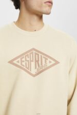 Men Esprit Beige Logo print sweatshirt Sweatshirts & Hoodies XF4444655 - Image 3