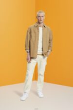 Men Esprit Beige Straight leg cargo trousers with pattern Trousers & Pants XF4444675 - Image 2