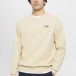 Men Esprit Beige Sweatshirt with logo print on the back Sweatshirts & Hoodies XF4444645