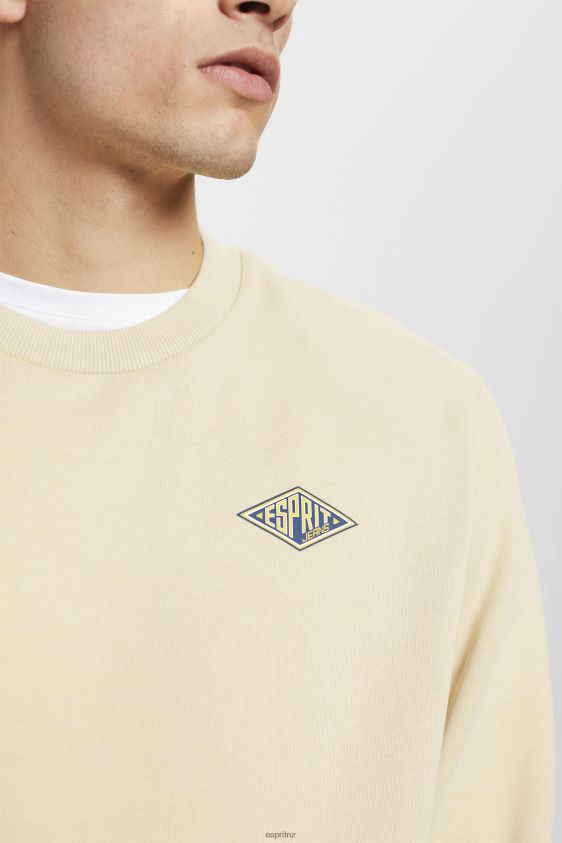 Men Esprit Beige Sweatshirt with logo print on the back Sweatshirts & Hoodies XF4444645 - Image 3