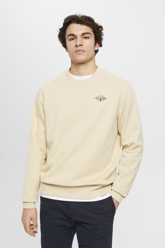 Men Esprit Beige Sweatshirt with logo print on the back Sweatshirts & Hoodies XF4444645 - Image 1