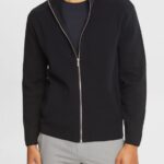 Men Esprit Black Cardigan with zip Sweaters XF4444921