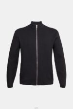Men Esprit Black Cardigan with zip Sweaters XF4444921 - Image 5