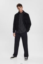 Men Esprit Black Checked slim fit shirt Shirts XF4444687 - Image 2