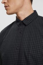 Men Esprit Black Checked slim fit shirt Shirts XF4444687 - Image 3