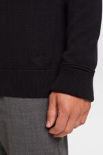 Men Esprit Black Cotton Crewneck Sweatshirt Sweatshirts & Hoodies XF4444578 - Image 3
