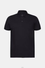 Men Esprit Black Cotton Mesh Polo Shirt Polos XF4444566 - Image 5