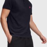 Men Esprit Black Dolphin Tennis Club Classic Polo Polos XF4444891