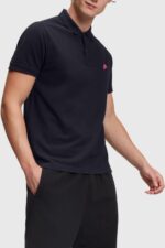 Men Esprit Black Dolphin Tennis Club Classic Polo Polos XF4444891