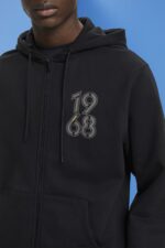 Men Esprit Black Full-length zip hoodie Sweatshirts & Hoodies XF4444633 - Image 3