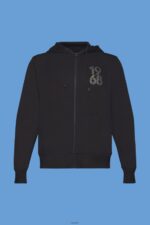 Men Esprit Black Full-length zip hoodie Sweatshirts & Hoodies XF4444633 - Image 5