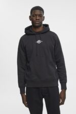 Men Esprit Black Hoodie with logo chest print Sweatshirts & Hoodies XF4444638