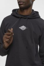 Men Esprit Black Hoodie with logo chest print Sweatshirts & Hoodies XF4444638 - Image 3