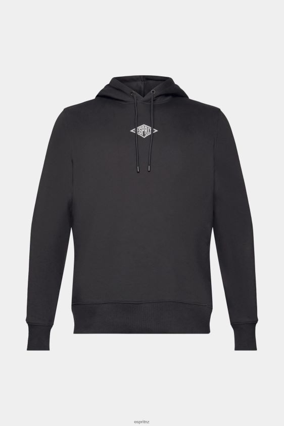 Men Esprit Black Hoodie with logo chest print Sweatshirts & Hoodies XF4444638 - Image 5