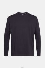 Men Esprit Black Jersey long sleeve top Long Sleeve XF4444946 - Image 5
