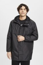 Men Esprit Black Lightweight rain jacket with hood Jackets XF4444764