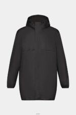 Men Esprit Black Lightweight rain jacket with hood Jackets XF4444764 - Image 5