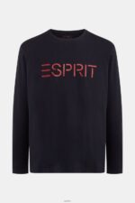 Men Esprit Black Logo print jersey t-shirt T-Shirts XF4444862 - Image 4