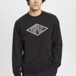 Men Esprit Black Logo print sweatshirt Sweatshirts & Hoodies XF4444653