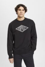 Men Esprit Black Logo print sweatshirt Sweatshirts & Hoodies XF4444653