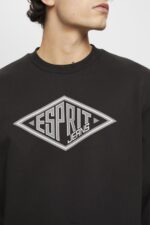 Men Esprit Black Logo print sweatshirt Sweatshirts & Hoodies XF4444653 - Image 3