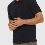 Men Esprit Black Pima cotton pique polo shirt Polos XF4444923
