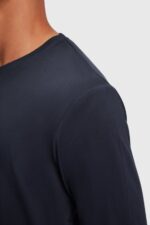 Men Esprit Black Regular solid jersey t-shirt T-Shirts XF4444858 - Image 2