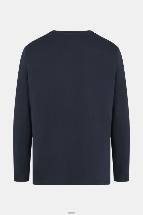 Men Esprit Black Regular solid jersey t-shirt T-Shirts XF4444858 - Image 5