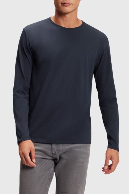 Men Esprit Black Regular solid jersey t-shirt T-Shirts XF4444858