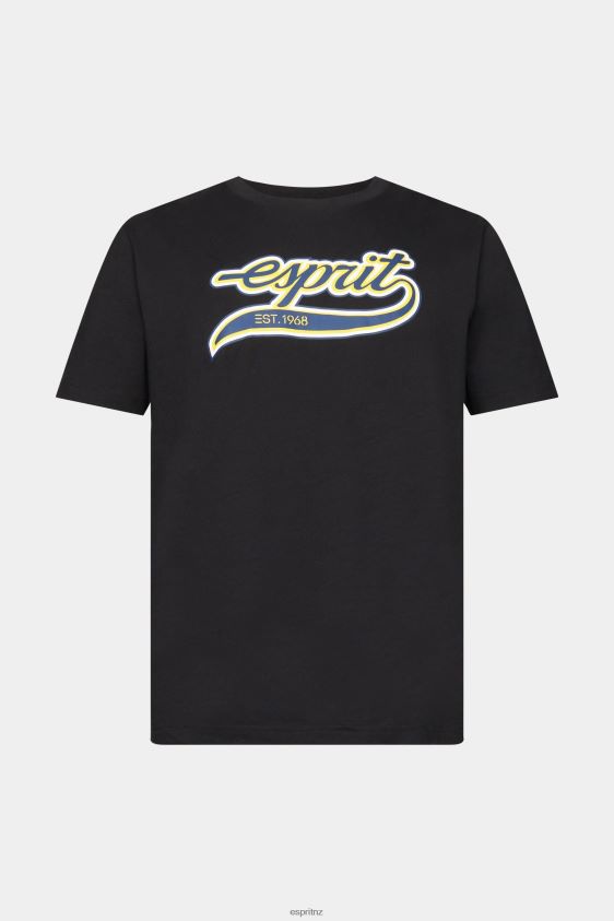 Men Esprit Black Retro logo print cotton t-shirt T-Shirts XF4444628 - Image 5