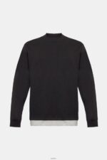 Men Esprit Black Ribbed long sleeve top Long Sleeve XF4444818 - Image 5