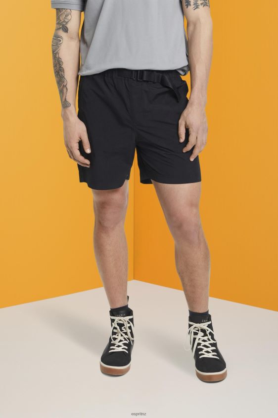 Men Esprit Black Shorts with integrated belt Shorts XF4444671 - Image 1