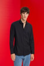 Men Esprit Black Slim fit shirt Shirts XF4444853