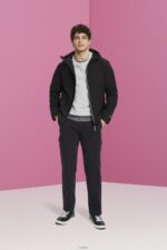 Men Esprit Black Softshell jacket with a hood Jackets XF4444728 - Image 2