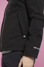 Men Esprit Black Softshell jacket with a hood Jackets XF4444728 - Image 3