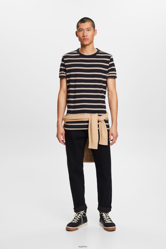 Men Esprit Black Striped jersey t-shirt, 100% cotton T-Shirts XF4444590 - Image 2