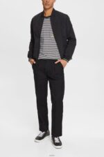 Men Esprit Black Striped knitted t-shirt T-Shirts XF4444898 - Image 2