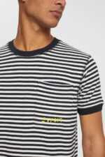 Men Esprit Black Striped knitted t-shirt T-Shirts XF4444898 - Image 3