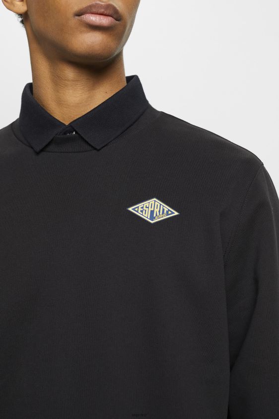 Men Esprit Black Sweatshirt with logo print on the back Sweatshirts & Hoodies XF4444643 - Image 3