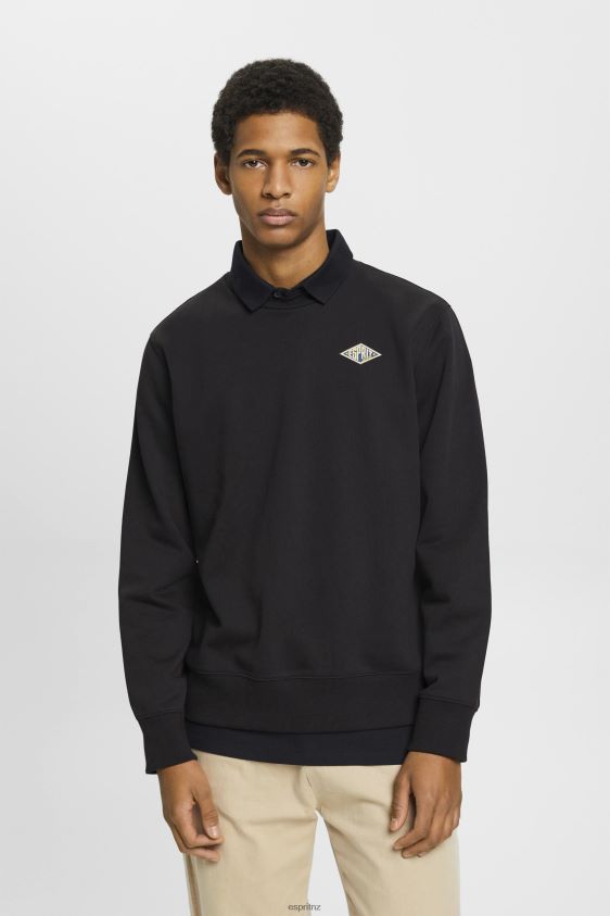 Men Esprit Black Sweatshirt with logo print on the back Sweatshirts & Hoodies XF4444643 - Image 1