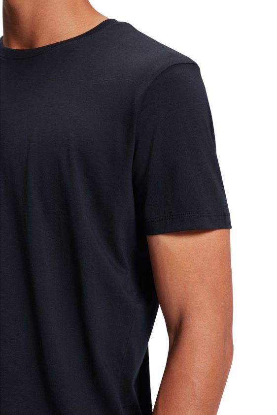 Men Esprit Black Two-pack crewneck cotton t-shirts T-Shirts XF4444855 - Image 2
