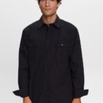Men Esprit Black Utility shirt, 100% cotton Shirts XF4444571