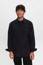 Men Esprit Black Utility shirt, 100% cotton Shirts XF4444571