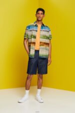 Men Esprit Blue Black Chino shorts in a jeans look Shorts XF4444614 - Image 2