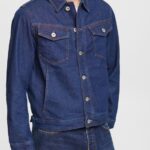 Men Esprit Blue Dark Wash Denim jacket Jackets XF4444879