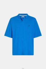 Men Esprit Blue Dolphin Tennis Club Relaxed Polo Polos XF4444878 - Image 4