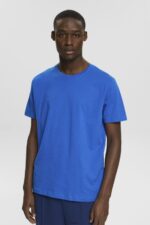 Men Esprit Blue Flecked jersey t-shirt T-Shirts XF4444781