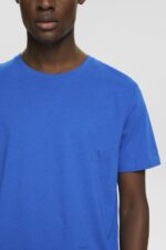 Men Esprit Blue Flecked jersey t-shirt T-Shirts XF4444781 - Image 3
