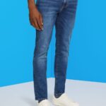 Men Esprit Blue Medium Wash Slim fit jeans, Dual Max Denim XF4444829